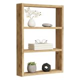 Mensola Marrone Rovere Nodi 3 Ripiani Sfumatura Colore Struttura Rovere Nodi 43x9x60h cm, - Krosa