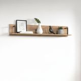Mensola Marrone Rovere Nodi Nero un Ripiano 137.5x21x24h cm, Portata Ripiani 5 - Oriolo
