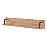 Mensola Marrone Rovere Nodi Nero un Ripiano 137.5x21x24h cm, Portata Ripiani 5 - Oriolo