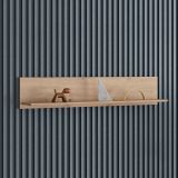 Mensola Marrone Rovere Nodi un Ripiano Sfumatura Colore Struttura Rovere Nodi 128x20x24h cm, - Lusern