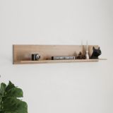 Mensola Marrone Rovere Nodi un Ripiano Sfumatura Colore Struttura Rovere Nodi 138x20x24h cm, - Rasun