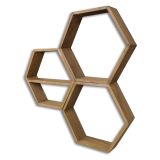 Mensola Marrone Rovere Scuro 4 Ripiani Fatto a Mano, in Legno di Abete 37x10x37h cm, Sfumatura Colore Struttura Rovere Scuro - Avoltri