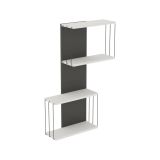 Mensola Mirzam, Scaffale, Ripiano a muro, Scaffalatura multiuso, 65x19h96 cm, Bianco e Antracite