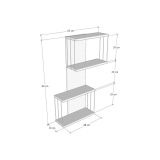 Mensola Mirzam, Scaffale, Ripiano a muro, Scaffalatura multiuso, 65x19h96 cm, Bianco e Antracite
