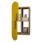 Mensola muro 22x35cm noce e gialla - Nesat