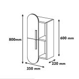 Mensola muro 22x35cm noce e gialla - Nesat