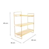 Mensola muro 40x16cm oro e marrone - Edouard