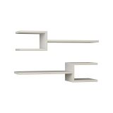 Mensola Nebulos, Scaffale, Ripiano a muro, Scaffalatura multiuso, 75x22 h18 cm, Bianco