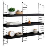Mensola Nero 3 Ripiani 98x21x100h cm, - Scurelle