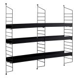 Mensola Nero 3 Ripiani 98x21x100h cm - Scurelle