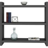 Mensola Nero Antracite 2 Ripiani Sfumatura Colore Struttura Antracite 44x10x40h cm, - Rizza