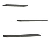 Mensola Nero Antracite 3 Ripiani set da 3 Mensole 30x2x14h cm, Sfumatura Colore Struttura Antracite - Roscigno