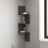 Mensola Nero Antracite 3 Ripiani Sfumatura Colore Struttura Antracite 105x25x25h cm, - Budoni