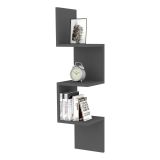Mensola Nero Antracite 3 Ripiani Sfumatura Colore Struttura Antracite 105x25x25h cm, - Budoni