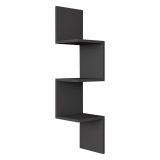 Mensola Nero Antracite 3 Ripiani Sfumatura Colore Struttura Antracite 105x25x25h cm, - Budoni
