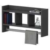 Mensola Nero Antracite 4 Ripiani Sfumatura Colore Struttura Antracite 64x15x35h cm, - Cortale