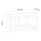 Mensola Nero Antracite 4 Ripiani Sfumatura Colore Struttura Antracite 64x15x35h cm - Cortale