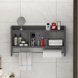 Mensola Nero Antracite 4 Ripiani Sfumatura Colore Struttura Antracite 64x15x35h cm - Cortale