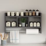 Mensola Nero Antracite 4 Ripiani Sfumatura Colore Struttura Antracite 64x15x35h cm - Cortale