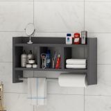 Mensola Nero Antracite 4 Ripiani Sfumatura Colore Struttura Antracite 64x15x35h cm - Cortale
