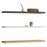 Mensola Nero Antracite Marrone Rovere 3 Ripiani set da 3 60x15x2h cm, Colore Struttura Marrone - Meina