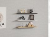 Mensola Nero Antracite Marrone Rovere 3 Ripiani set da 3 60x15x2h cm, Colore Struttura Marrone - Meina