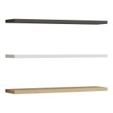 Mensola Nero Antracite Marrone Rovere 3 Ripiani set da 3 60x15x2h cm, Colore Struttura Marrone - Meina