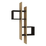 Mensola Nero Antracite Marrone Rovere 8 Ripiani Colore Struttura Marrone 54x20x108h cm, Sfumatura Colore Struttura Antracite - Cupello