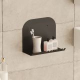 Mensola Nero un Ripiano 28x12x23h cm - Ugento