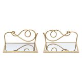 Mensola oro Trasparente 2 Ripiani Materiale Struttura in Vetro 42x18x21h cm, Colore Struttura Trasparente - Telavi