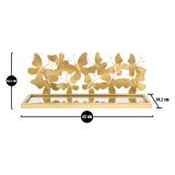 Mensola oro Trasparente un Ripiano Dettaglio con Farfalle 43x19x17h cm, Materiale Struttura in Vetro - Iqalui
