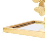 Mensola oro Trasparente un Ripiano Dettaglio con Farfalle 43x19x17h cm, Materiale Struttura in Vetro - Iqalui