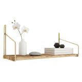 Mensola parete 16x45cm oro e marrone - Sepat