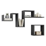 Mensola parete doppia 20x116cm antracite - Donna