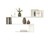 Mensola Phad, Scaffale, Ripiano a muro, Scaffalatura multiuso, 120x15 h71 cm, Bianco