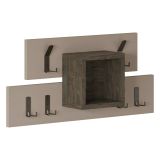 Mensola porta abiti 68x32h cm 6 posti marrone e beige - Jimena