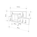 Mensola porta abiti 68x32h cm 6 posti marrone e beige - Jimena
