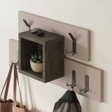 Mensola porta abiti 68x32h cm 6 posti marrone e beige - Jimena
