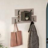Mensola porta abiti 68x32h cm 6 posti marrone e beige - Jimena