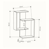 Mensola Seren, Scaffale, Ripiano a muro, Scaffalatura multiuso, 64x22h85 cm, Antracite e Rovere