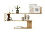 Mensola Stellara, Scaffale, Ripiano a muro, Scaffalatura multiuso, 120x15h71 cm, Quercia