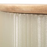 Mensola Verde Beige 2 Ripiani Finitura a Coste Verticali e Piano Effetto Legno 15x20x89h cm, Materiale Struttura in Metallo - Fabalela