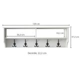 Mobile appendiabiti 120x37h cm 5 posti bianco - Egay