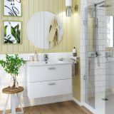 Mobile bagno 2 cassetti 70x45x50h cm bianco lucido - Tico