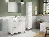 Mobile bagno 2 cassetti 80x80x45h cm bianco lucido - Aracth