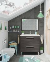 Mobile bagno 2 cassetti 80x80x45h cm grigio cenere - Abel