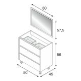 Mobile bagno 3 cassetti 80x86x45h cm quercia - Albachiara