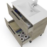 Mobile bagno antigraffio 3 cassetti 80x86x45h cm quercia - Elleboro