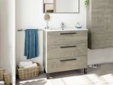 Mobile bagno antigraffio 3 cassetti 80x86x45h cm quercia - Elleboro