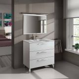 Mobile bagno moderno 3 cassetti 80x86x45h cm bianco lucido - Elleboro